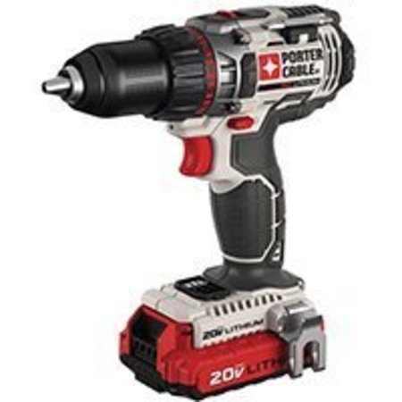 Porter-Cable PORTER-CABLE PCC620LB Hammer Drill Kit, 20 V Battery, Lithium-Ion Battery, 1/2 in Chuck, Red PCC620LB